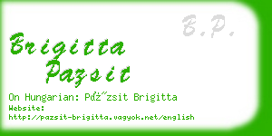 brigitta pazsit business card